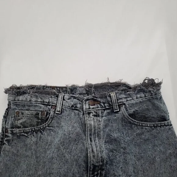 VINTAGE 80s/90s LEVI'S 550 W36 L36Acid Wash Distressed Raw Hem Tapered Jeans
